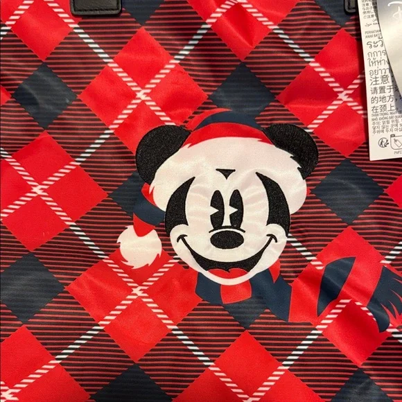 Disney Red and Black Plaid Tote with Mickey Mouse - Picture 3 of 7
